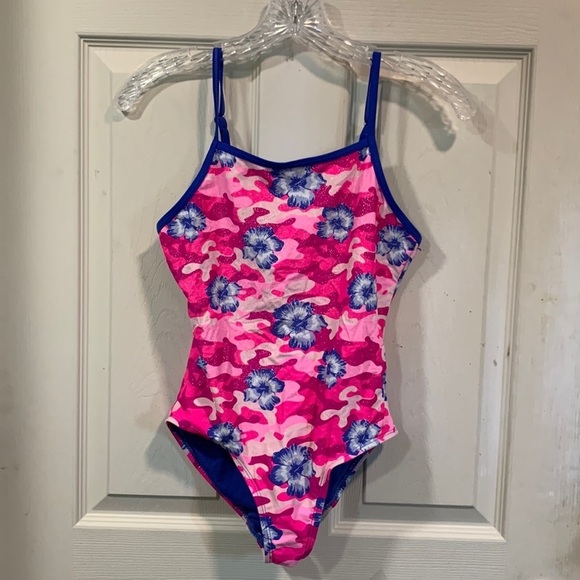 Ocean Gear Girls Floral One-Piece Swimsuit XL (16) - Picture 1 of 12